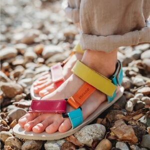 Colorful sandals with Velcro strap